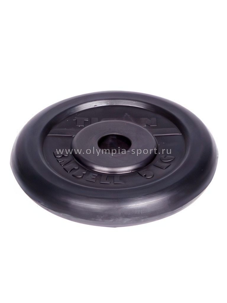 Диск обрезиненный черный d 26мм 5,0кг Титан