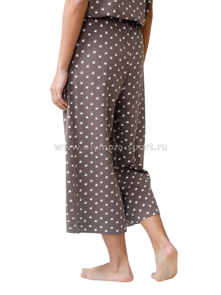 Брюки женские Vilatte D44.162 кофе-белый лапы