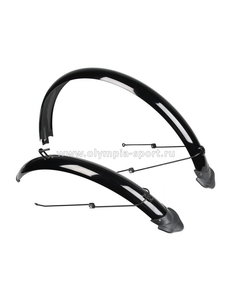 Крылья 28" полноразмерные XGNB-099 пластиковые чёрные с брызговиками